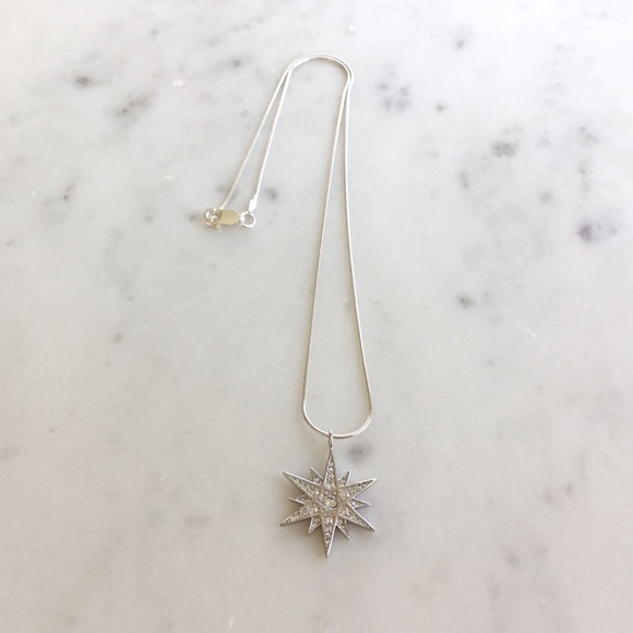 Sterling Silver Cz Star Necklace - Picture 11 of 13